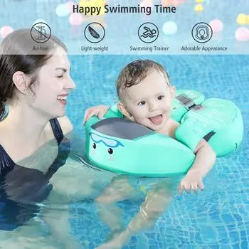 Эргономичный ненадувной детский поплавок для плавания под подмышками, кольцо для плавания в положении лежа, тренажер для бассейна для детей 8-36 месяцев зелёный