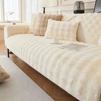 Jerking Cat Sense Rabbit плюшевая подушка для дивана, диван для гостиной, утолщенный теплый чехол для дивана, плюшевая нескользящая спинка, тканевое полотенце 70x70cm 1pcs