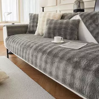 Jerking Cat Sense Rabbit плюшевая подушка для дивана, диван для гостиной, утолщенный теплый чехол для дивана, плюшевая нескользящая спинка, тканевое полотенце 70x70cm 1pcs розовый