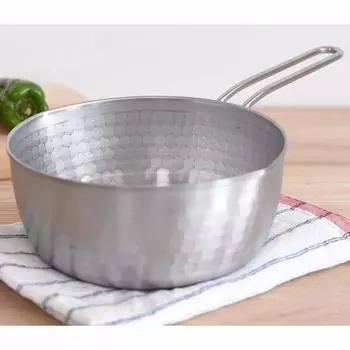 Эрнест в кастрюле Tsubame Sanjo Yukihira, безопасная, 18 см, нержавеющая сталь, кованая, с носиком с обеих сторон, чтобы наливать из любой кастрюли для молока, серебристая [Сделано в Японии] серебряный