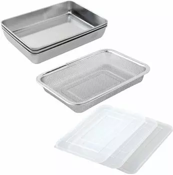 Эрнест в летучей мыши из нержавеющей стали жареная еда 7 предметов любимый бренд крупного ресторана [Сделано в Японии] (набор) (3 лопатки/1 дуршлаг/3 крышки) А-76437