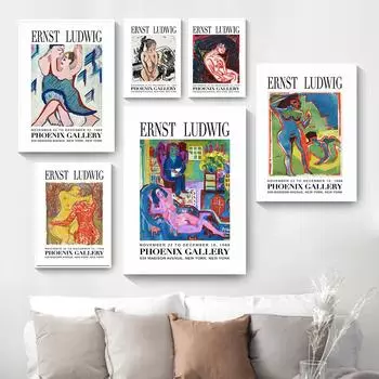 Эрнст Людвиг Кирхнер абстрактный холст рисунок плакат и принт галерея настенное искусство настенная картина для гостиной домашний декор 21cm30cm NoFrame