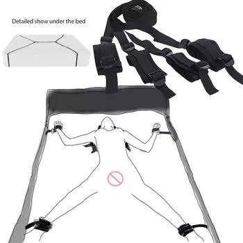 Эротическая кровать Sm для взрослых Страсть Открытый секс Товары для пар Флирт Артефакты Модернизированная версия Женские ножные разделители Связывание Упряжь QQ06-red