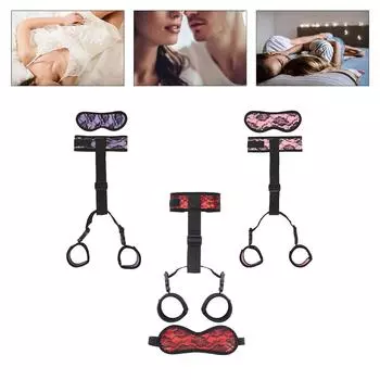 Эротическая секс-игрушка, наручники из кружевной ленты и ремень для шеи и запястья, набор для регулируемого связывания, инструменты для парных секс-игр SM