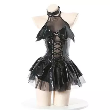 Эротическая униформа для косплея, сексуальный экстремальный эротический купальник для косплея, нижнее белье с высокими ножками, костюм из искусственной кожи, облегающий, эмалированный, королевский глянец SM