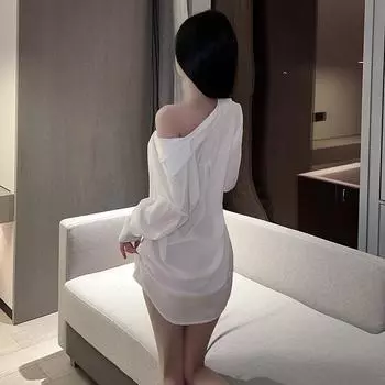 Эротическое белье флирт горячая униформа соблазнение сексуальная пижама бойфренд ветер рубашка плюс размер 4 One Size