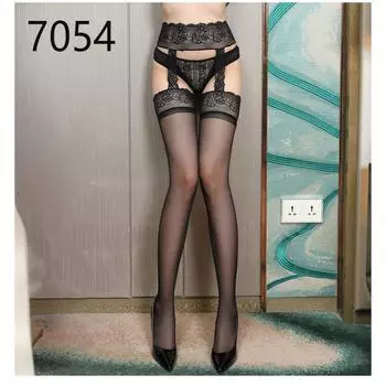 Эротическое белье Сексуальные кружевные чулки Чулки до бедра Чулки с подвязками Женские колготки Комплект колготок Экзотическая одежда Колготки