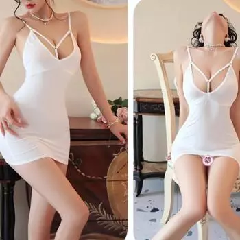 Эротическое белье Sling с глубоким вырезом и открытой спиной Сексуальный комплект Узкая юбка Сексуальное нижнее белье для женщин Грязное сексуальное женское белье Babydoll Новое платье One Size
