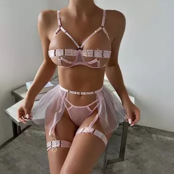 Эротическое белье Toooxika, популярный женский забавный комплект из трех предметов с вырезом на груди, платье для сальсы, сексуальный модный забавный комплект