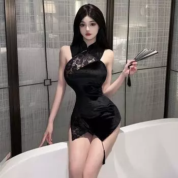 Эротическое белье женское сексуальное ципао униформа соблазнение флирт маленькая грудь горячая пижама страсть костюм one size fits all