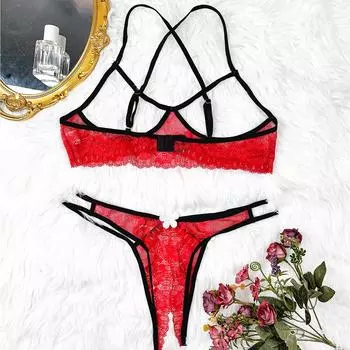Эротическое нижнее белье большого размера, сексуальное, большого размера, с тремя точками, с выемкой, комплект нижнего белья с тремя точками 1XL