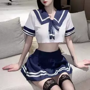 Эротическое нижнее белье для девочек, студенческая одежда JK Uniform Allure, комплект с короткой юбкой, фетишизм, аниме, костюм для девочек, кукольная вечеринка, секс-пижама One Size