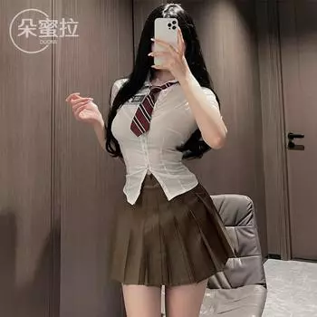 Эротическое нижнее белье Domila, сексуальное, с полым вырезом, JK, студенческая плиссированная юбка, униформа, костюм S