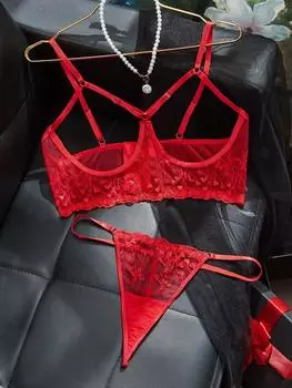 Эротическое нижнее белье Fat MM с тремя точками, открывающее грудь, сексуальный прозрачный кружевной костюм 1XL