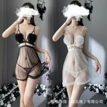 Эротическое нижнее белье милое сексуальное оранжевое розовое девушка персиковое сердце пижама ночная рубашка вечернее платье соблазнение One Size (80-62.5 kg)