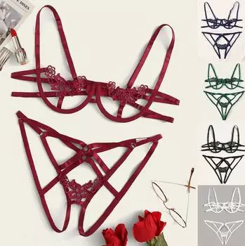 Эротическое нижнее белье, сексуальный бандажный трехточечный костюм для нижнего белья M