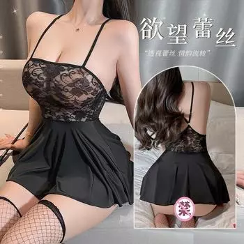 Эротическое нижнее белье женское сексуальное кружевное соблазнительное ночное белье для ночного клуба горячая униформа пижама без бретелей 8322 average size