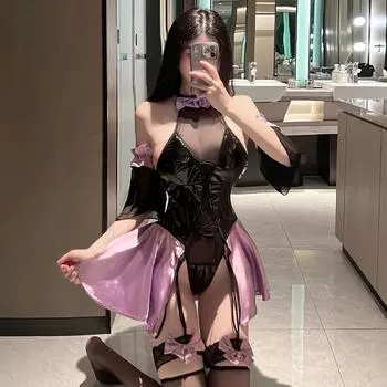 Эротическое нижнее белье женское сексуальное пижама Лолита перспектива комбинезон униформа комплект ol один предмет нижнего белья One size