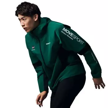 Jersey Descente HEATNAVI TOUGH Soft Shell Full Zip Hoodie Water Repellent Training Running S [Move Sports] GRBK(ST4FJK23M)