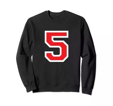Jersey Number 5 Team Block Lettering Sweatshirt чёрный
