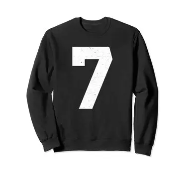 jersey uniform number 7 white block lettering sweatshirt чёрный