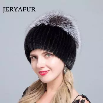 JERYAFUR соломенная шляпа с мехом кролика рекса, повседневная шапка ручной работы, женская зимняя шапка с мехом норки, лисы, мягкие теплые шапки ручной работы белый