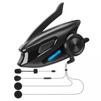 JESIMAIK X6S Мотоциклетная сетка без приложения Улучшенная музыка и одновременное FM-радио 7 мм Автоматическое подключение 2000 м IP67 Водонепроницаемость и Японский голос ENC DSP чёрный