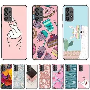 Эскиз фламинго милый индивидуальный чехол для телефона для Samsung Galaxy A73 мягкий чехол из силикона и ТПУ черная задняя крышка для Samsung A73 Funda Couqe белый