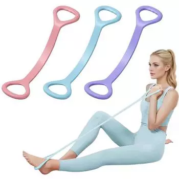 Эспандеры для йоги, пилатеса, эластичные ленты для тренировок, 8-фигурный силиконовый эспандер, спортивный силовой ремень для фитнеса, тренировочный ремешок синий