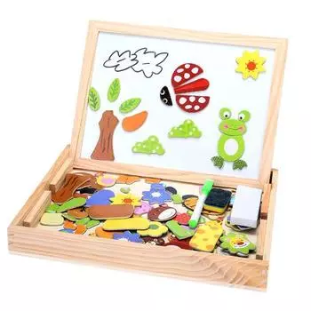 Jespr фантастический деревянный мольберт с животными, магнетизм, доска для рисования, головоломка, игрушка для доски