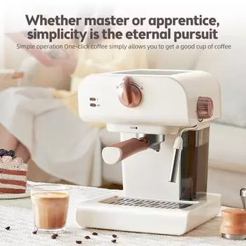 Эспрессо-машины для дома, 20 бар, эспрессо-машина из нержавеющей стали с капучинатором, паровой трубкой, съемным резервуаром для воды 0,8 л, рожком-фильтром, ложкой-трамбовкой AU Plug бежевый