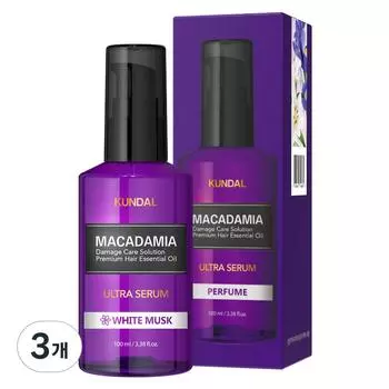 Эссенция для волос Kundal Macadamia Ultra Serum с ароматом белого мускуса, 100 мл, 3 шт.