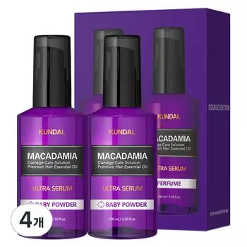 Эссенция для волос Kundal Ultra Serum с ароматом детской присыпки, 100 мл, 4 шт.