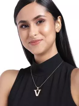 Эстель - Подвеска с подвеской V с покрытием из розового золота