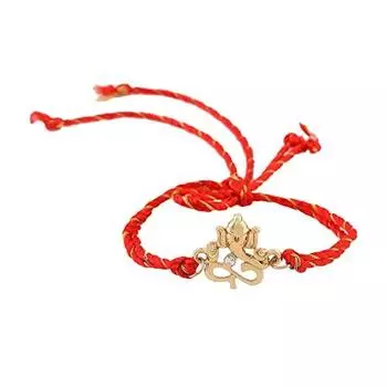 Эстель Позолоченный Божественный Ганпати Джи Ракхи с австрийскими кристаллами и изысканной шелковой нитью