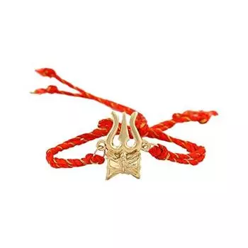 Эстель Позолоченный Тришул и Дамру Ракхи с Божественной красной шелковой нитью