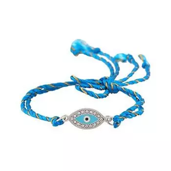 Эстель Ракхи Spiritual Evil Eye с родиевым покрытием, австрийскими кристаллами, эмалью и изысканной шелковой нитью