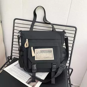 Эстетическая досуговая личность кроссбоди кросс-боди мужской и женский студенческий рюкзак японский плечо большой емкости чёрный