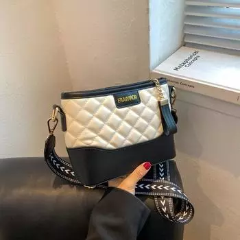 Эстетическая французская нишевая сумка-мешок с ромбовидной сеткой для женщин, весна 2024 года, новая универсальная и высококачественная сумка через плечо на одно плечо