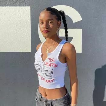 Эстетическая графическая кибер-уличная одежда, женские шикарные топы без рукавов для активного отдыха, обтягивающие укороченные топы в стиле Харадзюку, камзол S белый