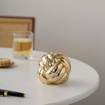 Эстетическая скульптура, керамическая статуэтка, подарок на день рождения, статуя с узлом, пряжа, шар, украшение для книжной полки 6.5cmx5.8cm