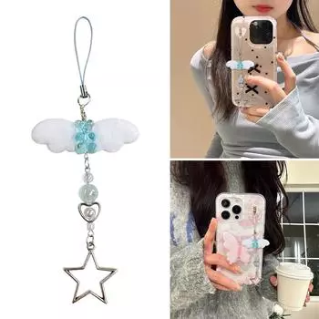 Эстетическая звезда телефонный брелок-подвеска шнурок универсальный брелок и сумка подвеска сплав телефон аксессуар для женщин и девушек фиолетовый