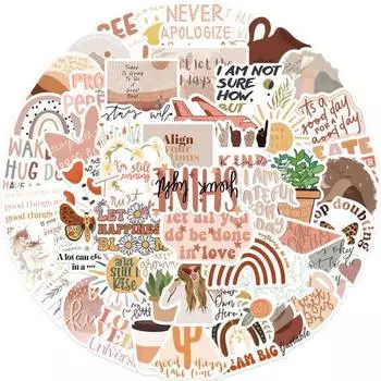 Эстетические наклейки в богемном стиле, виниловые художественные многоразовые наклейки с героями мультфильмов, мотоциклетные, телефонные, автомобильные граффити, наклейки для вечеринки A