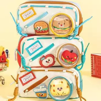 Эстетические школьные чемоданы, сумка большой емкости, органайзер, коробка, пенал для гамбургера, офис Style 1
