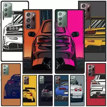 Эстетический автомобильный чехол со спортивными автомобилями для Samsung Galaxy Note 20 Ultra 10 Lite 9 8 A53 A52 S23 S22 S20 Plus, черный силиконовый чехол для телефона Samsung Note 20