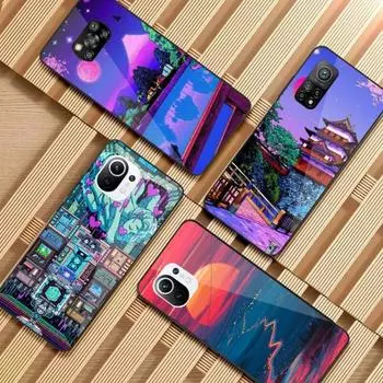 Эстетический чехол для телефона Art Pixel для Xiaomi 12 11T 10 9 Redmi Note 11 10 10S Pro Redmi 9 9A 8, черный стеклянный чехол из поликарбоната Xiaomi 12-12X