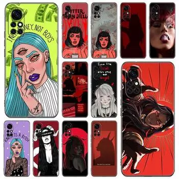 Эстетический чехол для телефона Devil Woman для Huawei Honor 60 50 SE 30S Mate 30 20 10 Lite 40 Nova 9 8 Pro Y60 8i 7i 7SE 5T Premium Cover Huawei Nova 5T