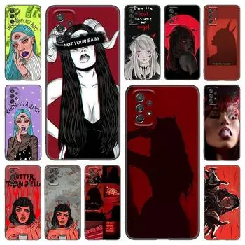Эстетический чехол для телефона Devil Woman для Samsung Galaxy A21 A30 A50 A52 S A13 A22 A32 A33 A53 A73 5G A11 A12 A31 A51 A70 A71 A72 Samsung A11