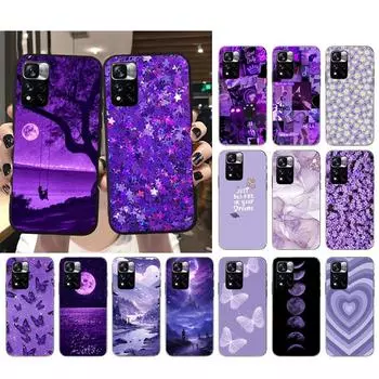 Эстетический чехол для телефона Love Purple для Xiaomi Redmi Note 13 12 Pro 11S 11 10 Pro 10S 12S Redmi 10 13C 9C Redmi 10C