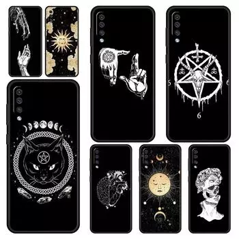 Эстетический чехол для телефона Moon Tarot Cat для Samsung Galaxy A52 A50 A70 A10 A30 A40 A20S A20E A02S A12 A22 A72 A42 A32 5G A04s Samsung A20e